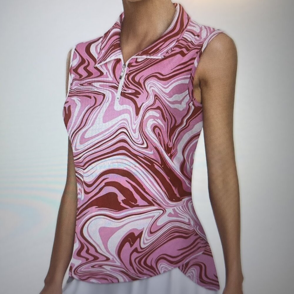 Athletic Quarter Zip Sleeveless Quick Dry Golf, Tennis Top Size Medium